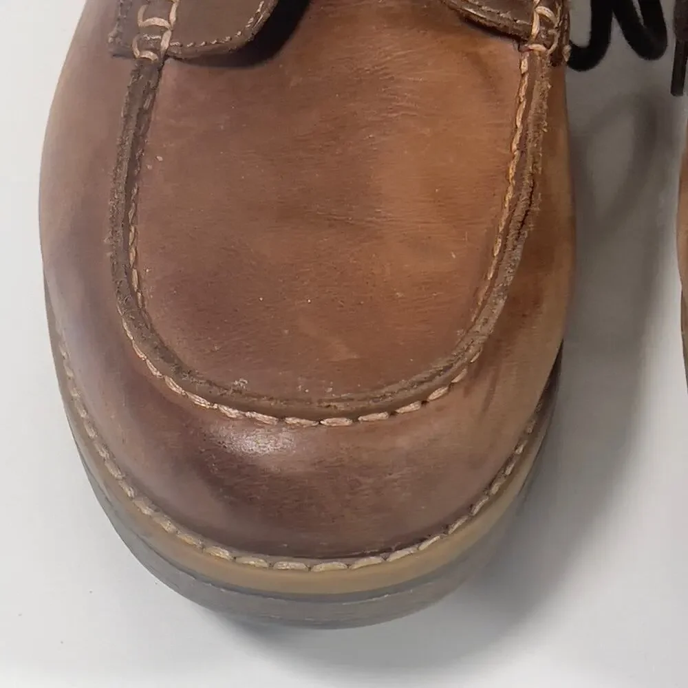 GBX Layne Men's Brown Lace Up Moc Toe Leather Ankle Chukka Boots Size 10 1/2 Med